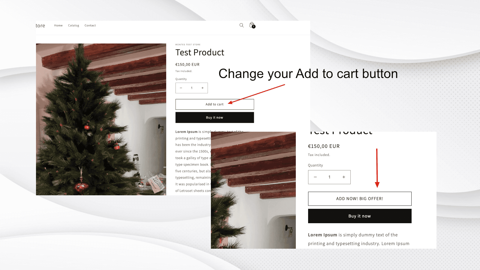 change your add to cart button