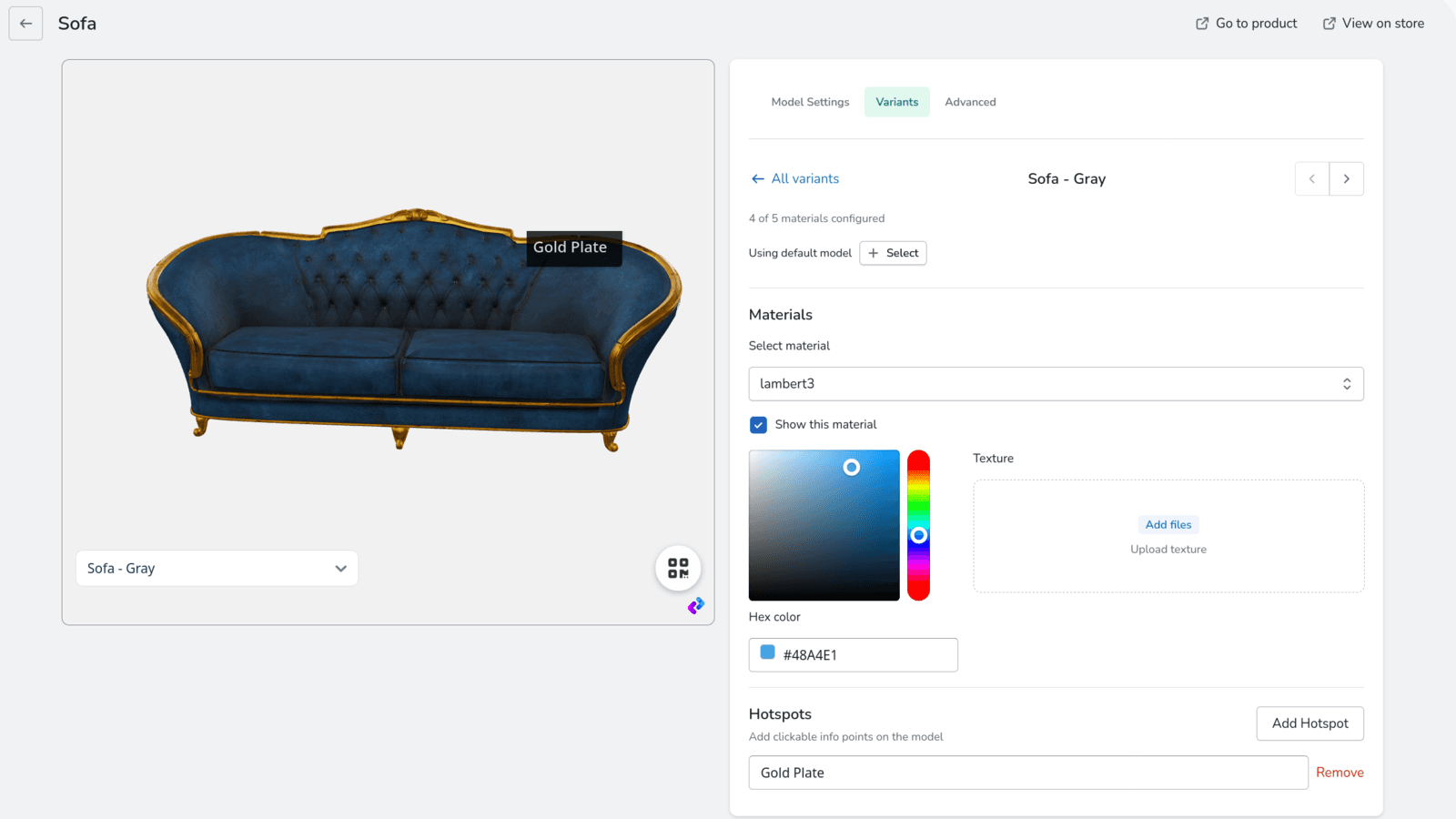 Configure the 3D Model in Editor