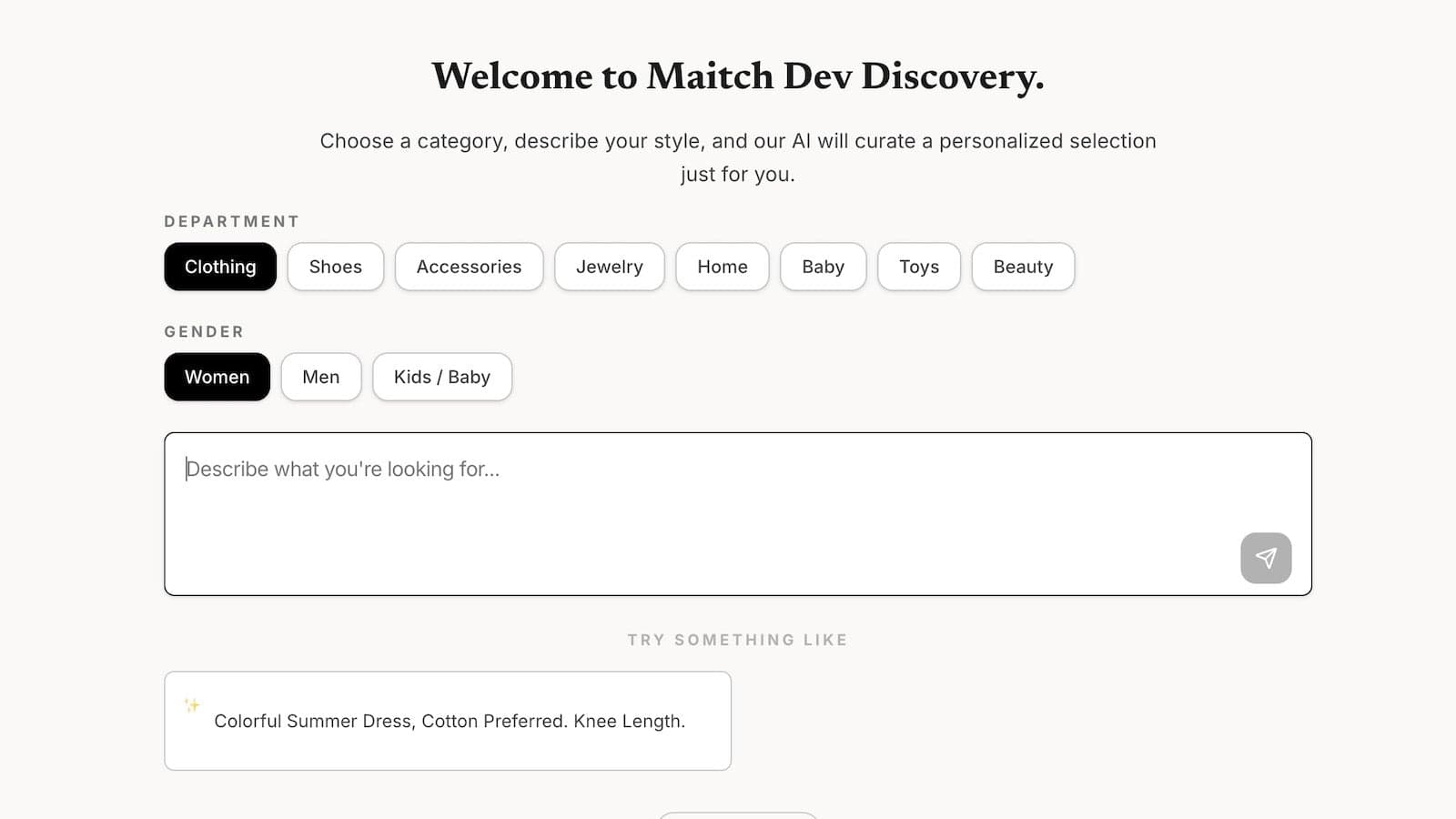 AI Search textbox