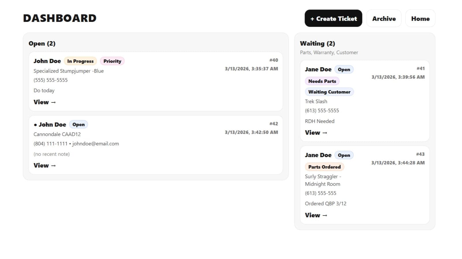 /dashboard page demo ShopApron