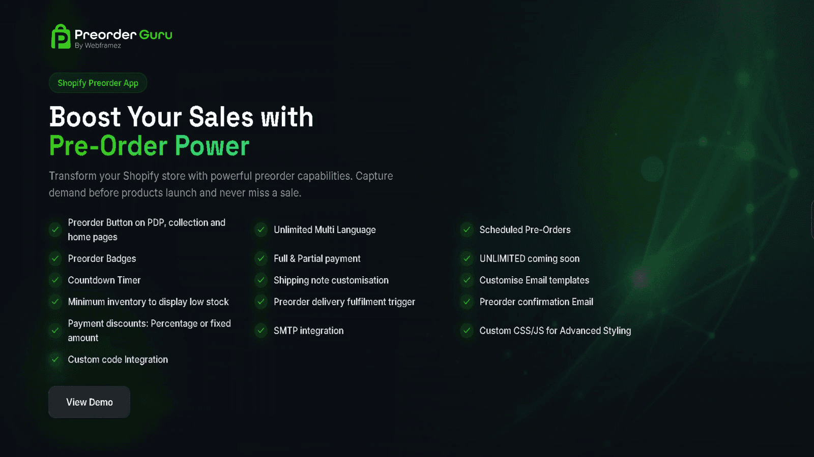 preorder guru feature