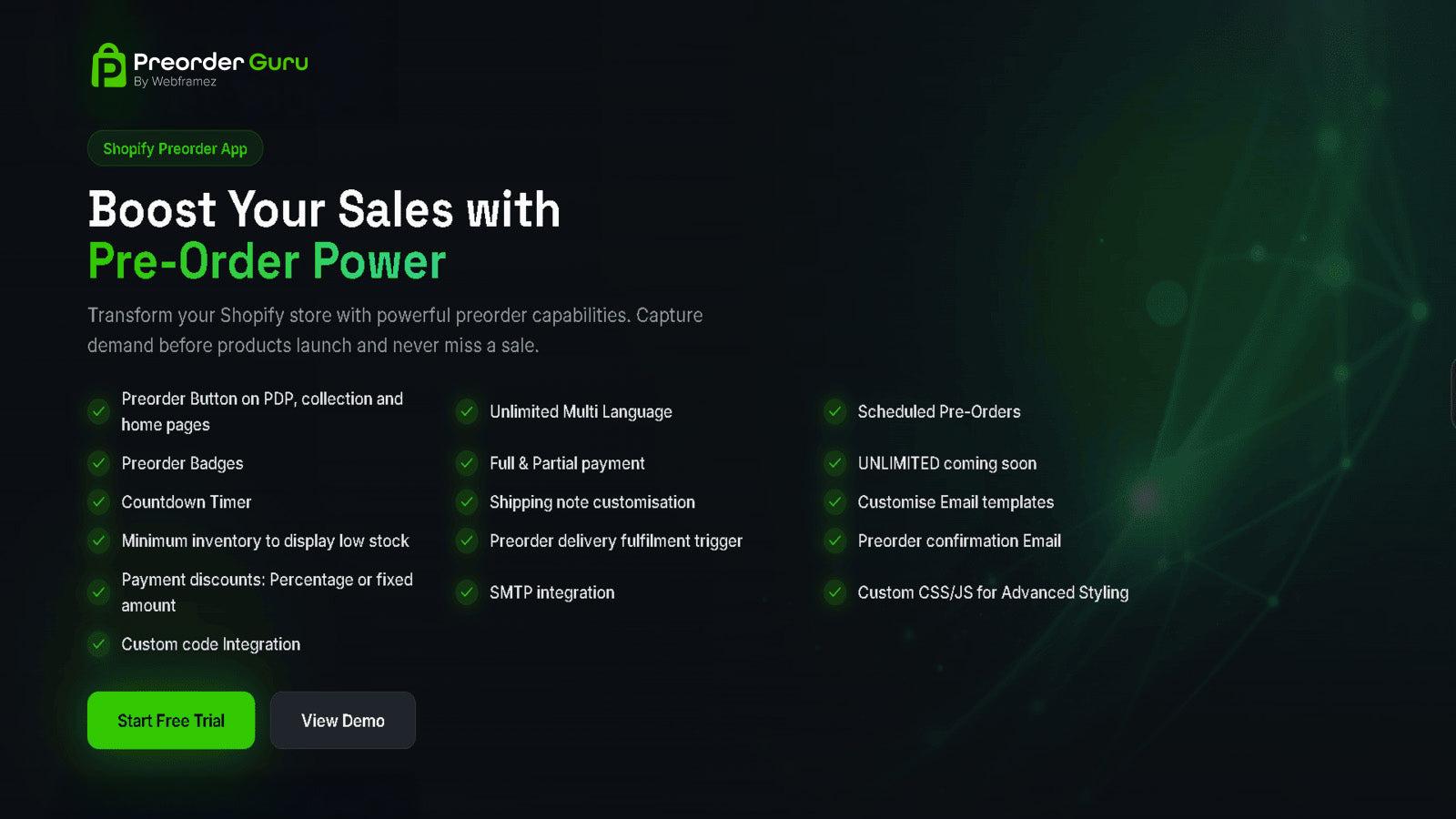 preorder guru feature