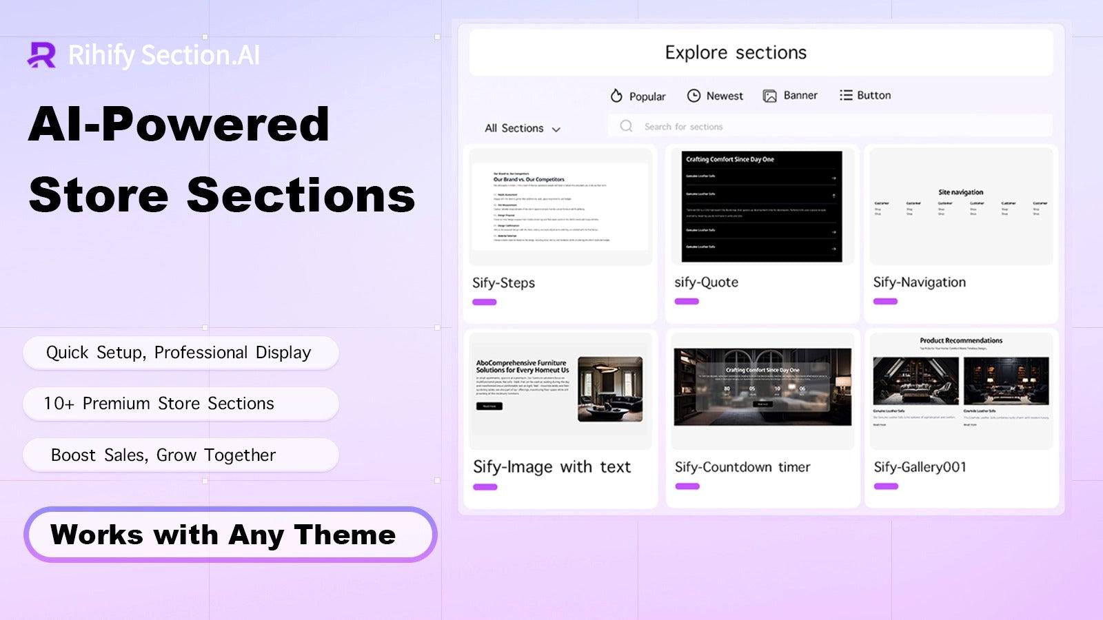 Rihify Section - store sections, any theme.