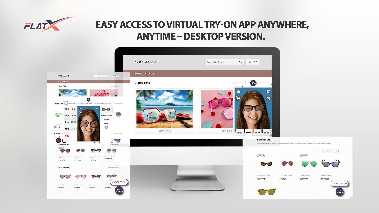 XVTO Vitural Tryon Glasses - Storefront look on PC