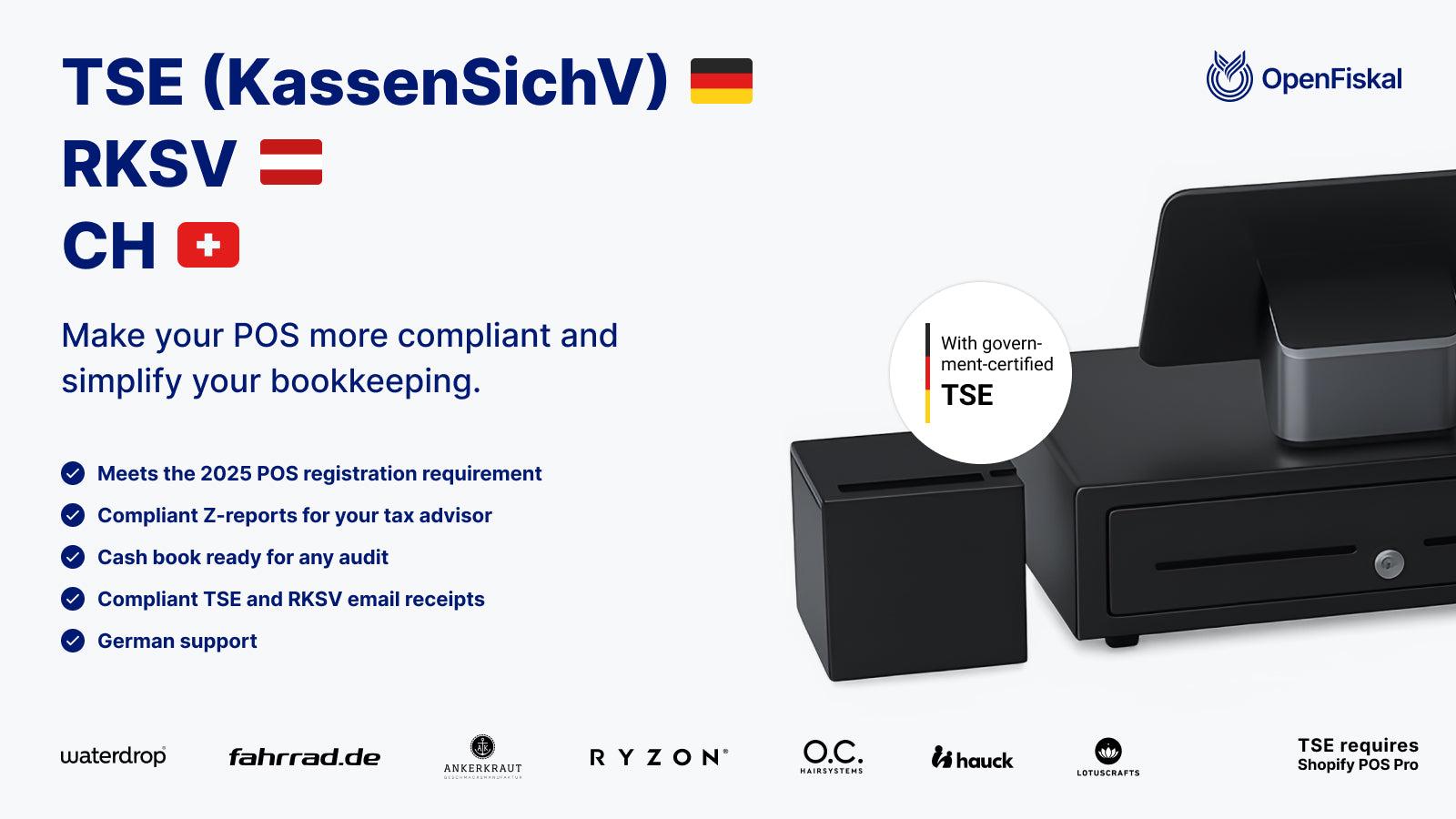 TSE (KassenSichV) and RKSV for POS