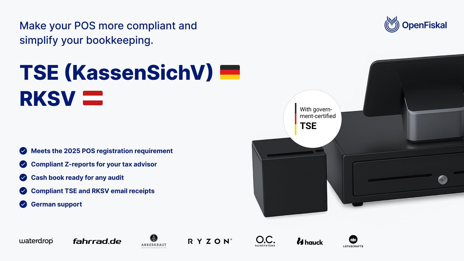TSE (KassenSichV) and RKSV for POS