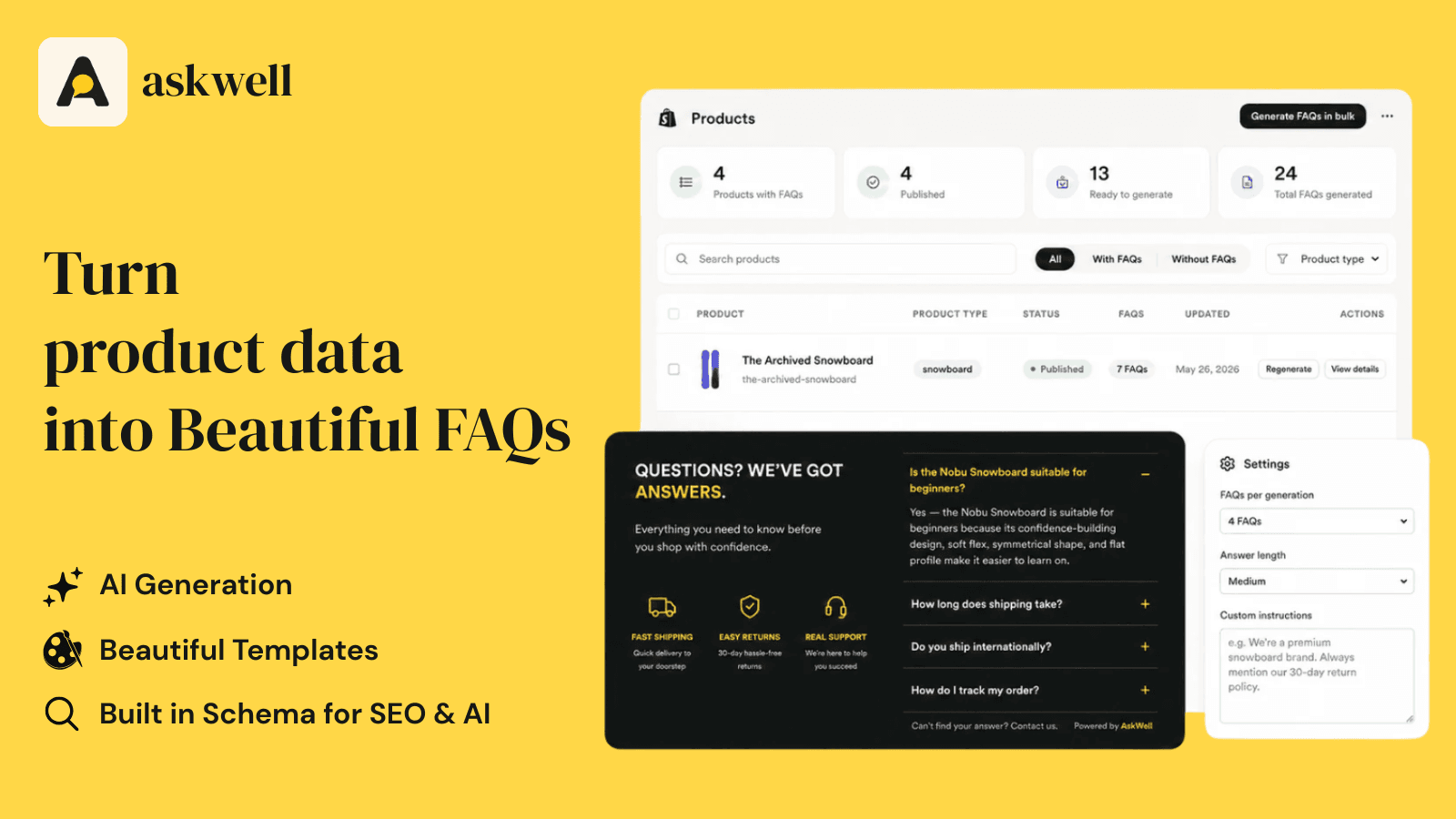 AI Powered FAQs for Shopify Stores