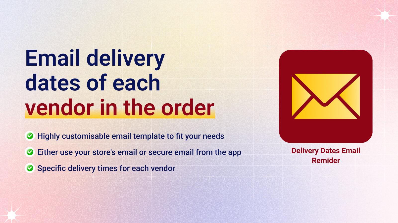 Email delivery dates to customers