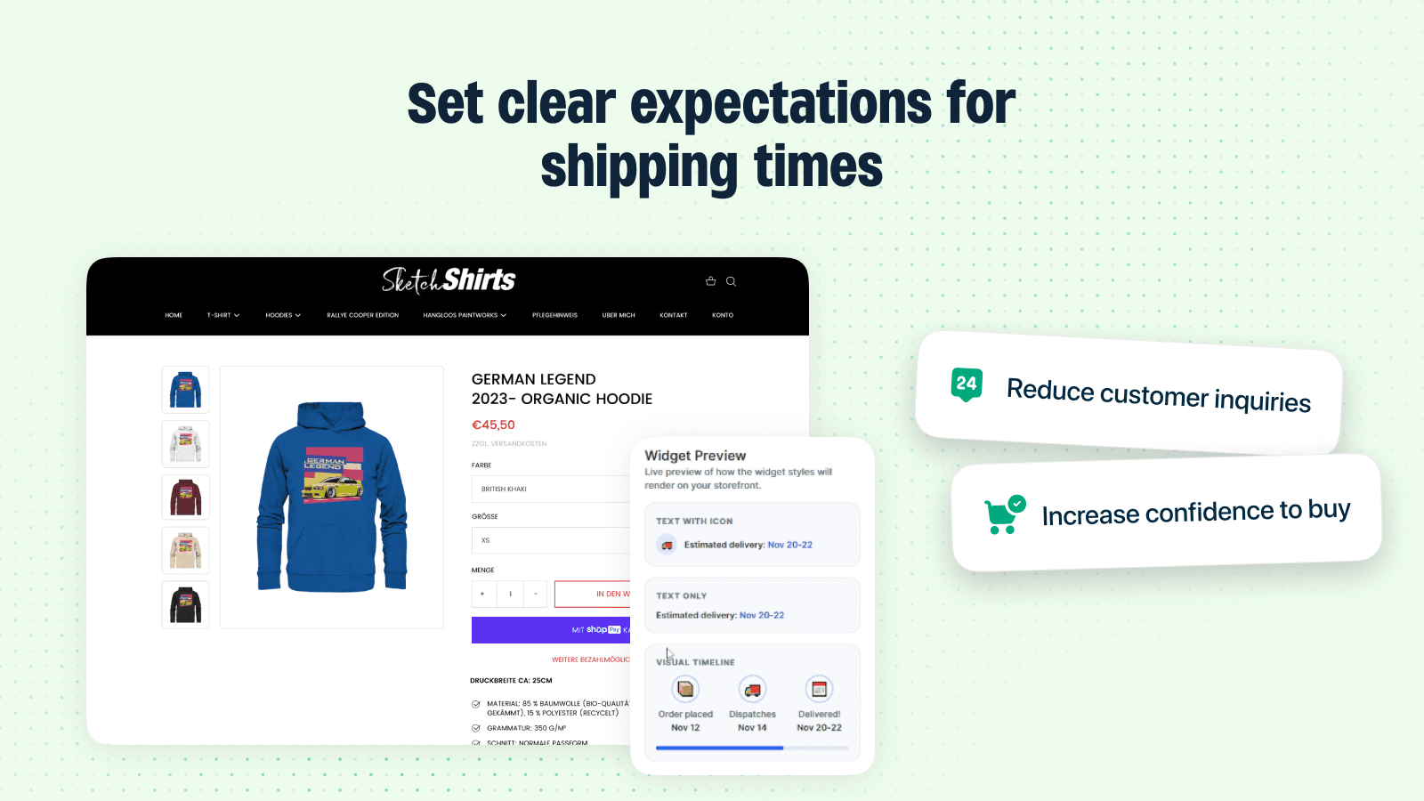 set clear expectations for shipping arrival times