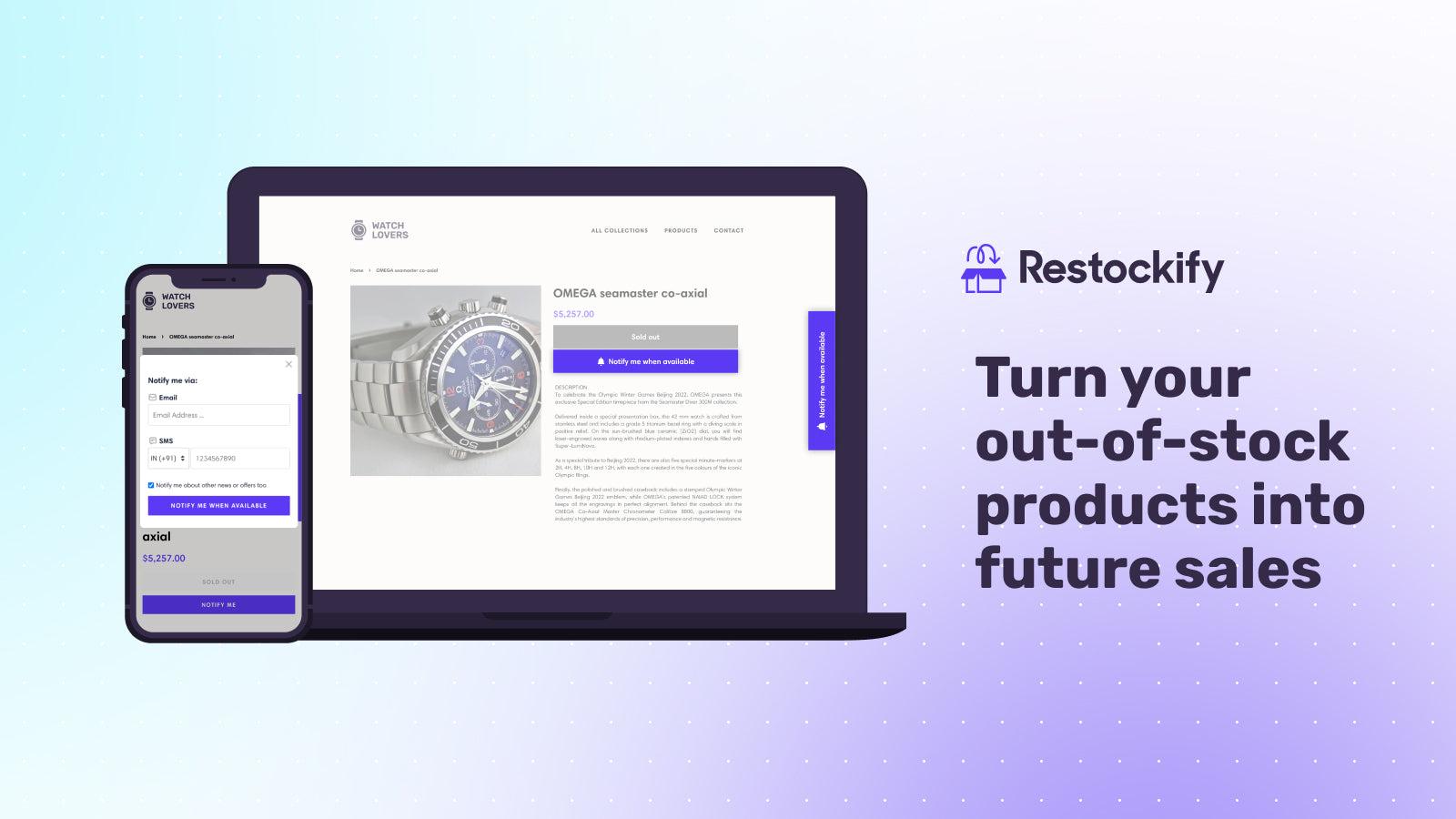 Back in stock request form for Shopify