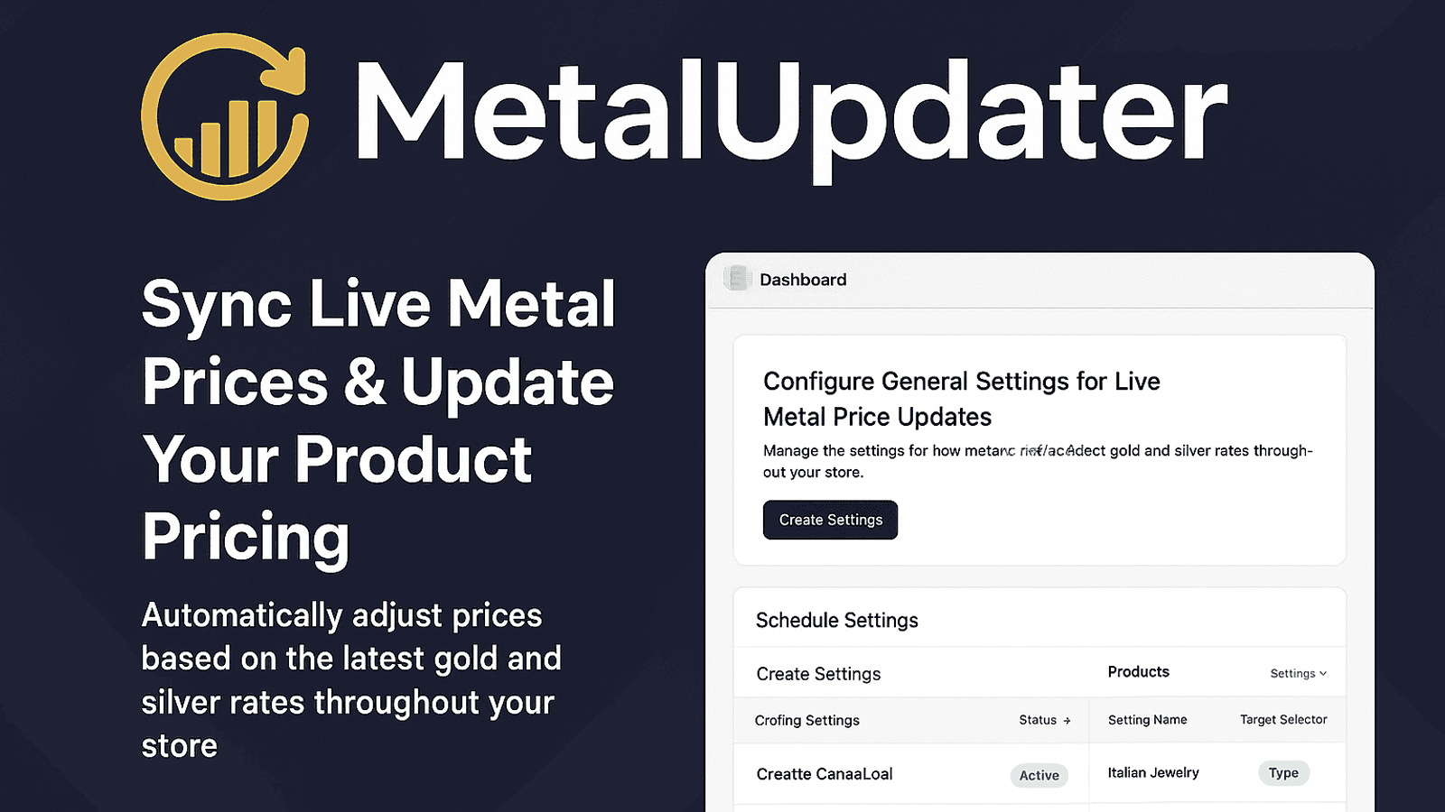 Sync live metal pricing