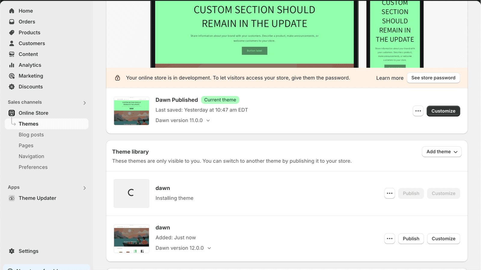 Install your theme file!