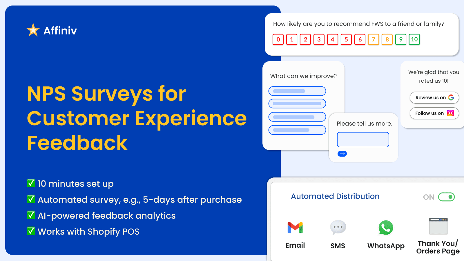 Net Promoter Score, Post-Purchase Survey & Feedback for Insights