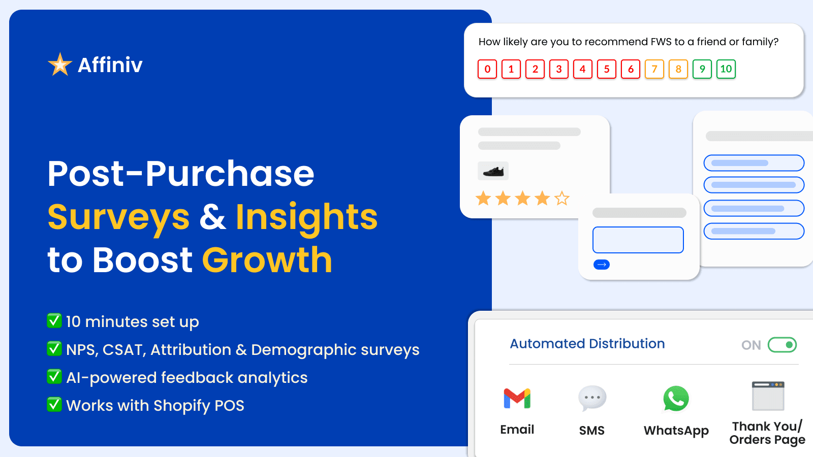 Affiniv - A post-purchase surveys & insights app to boost growth