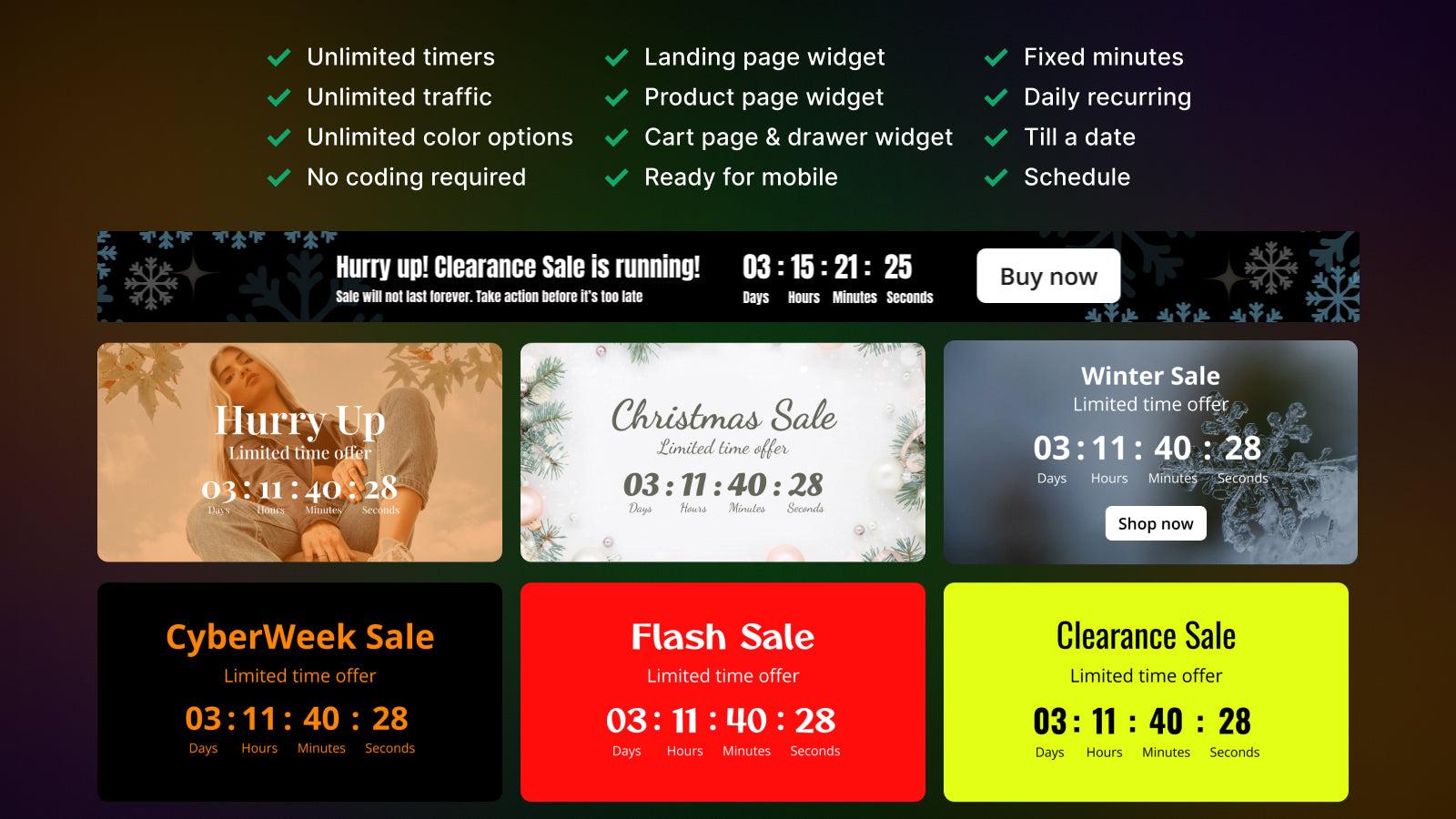 PeakPulse shopify countdown timer - create unlimited timers