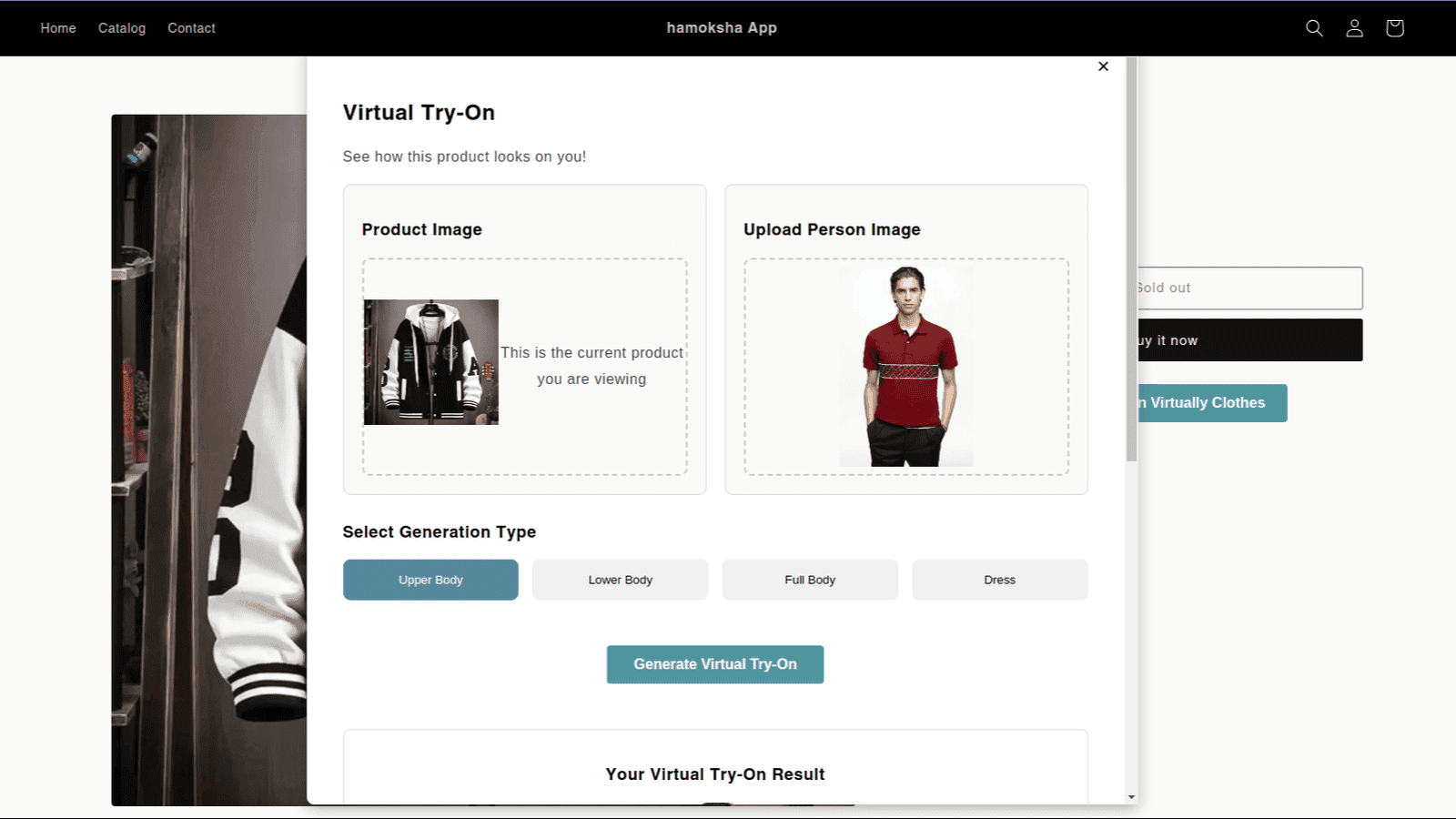 shirt image and person image