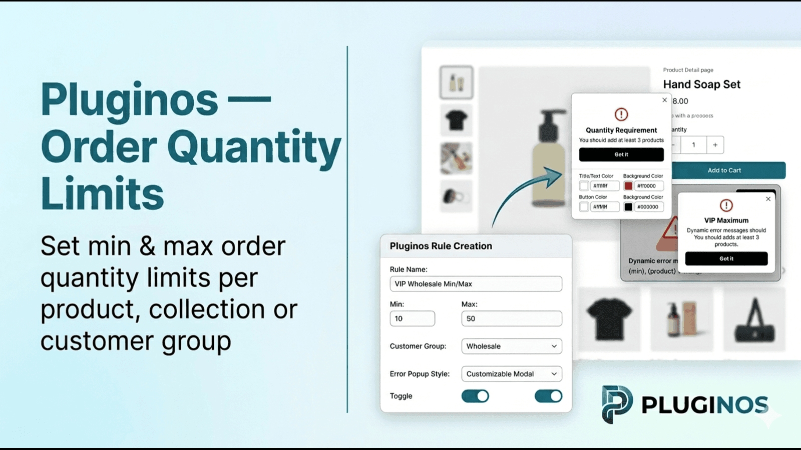 Pluginos Order Quantity Limits