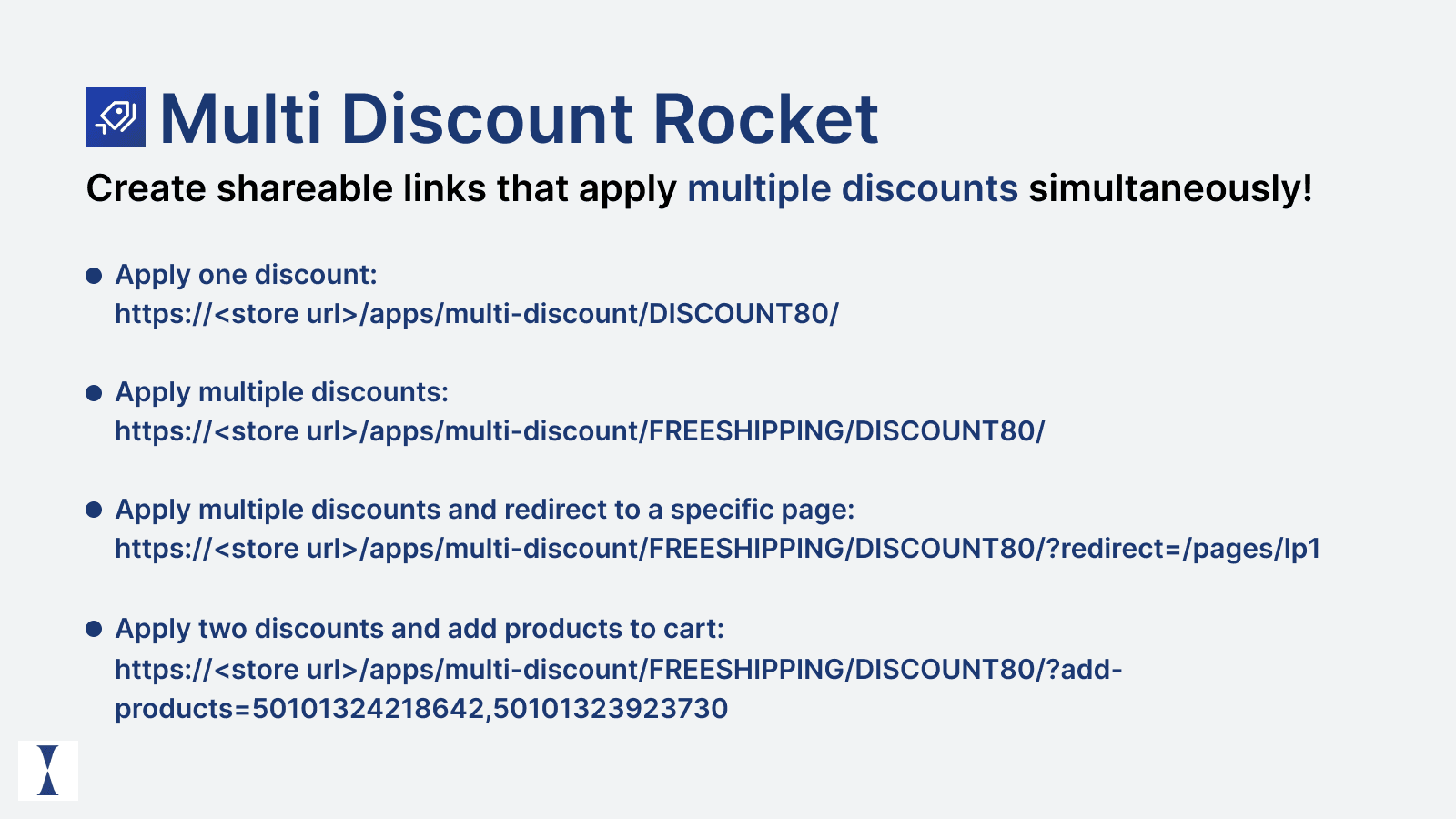 Multi discount usage explanation