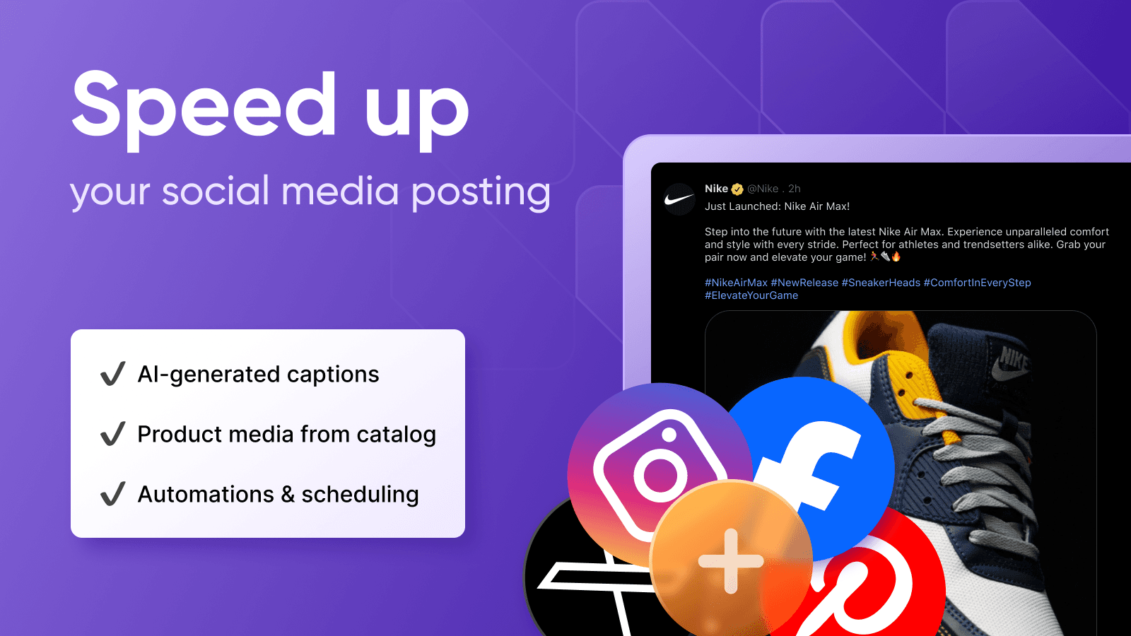 Social Media AI Posting App for generating FB / Instagram posts