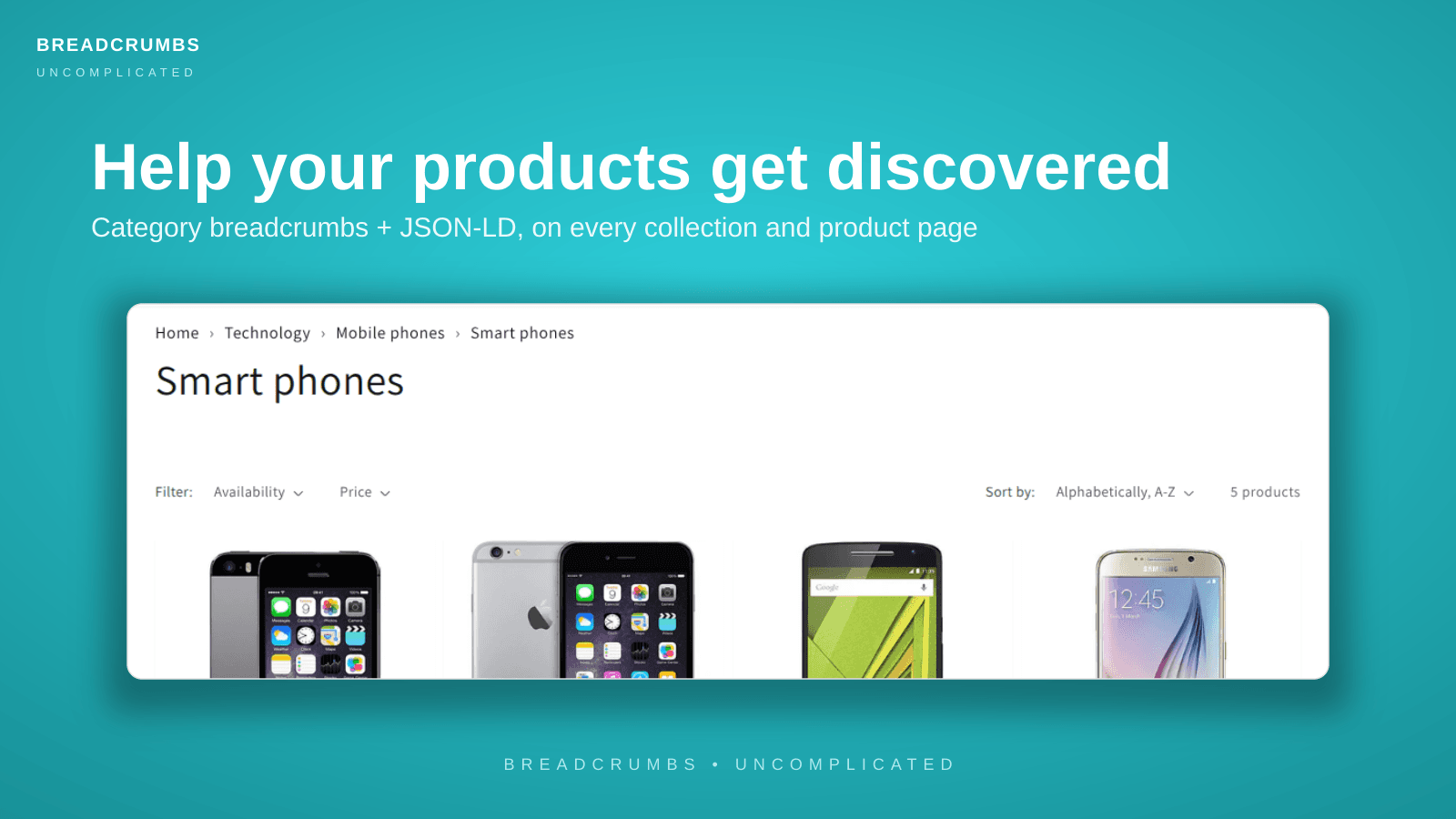 Category breadcrumbs on every collection and product page