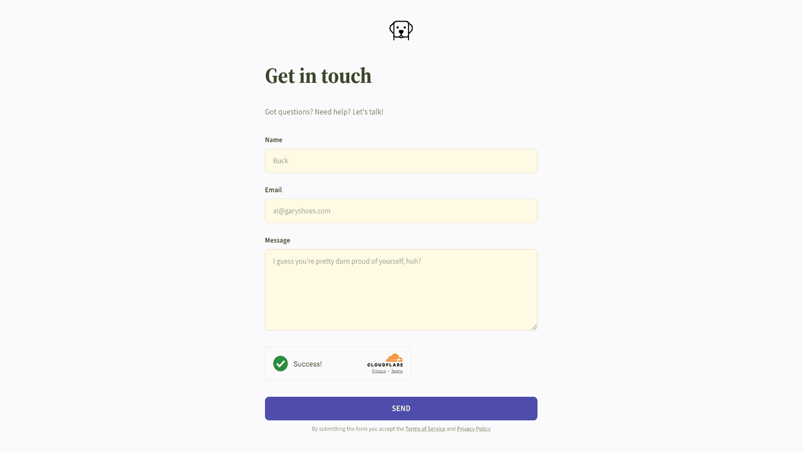 Hide your email with a simple contact form