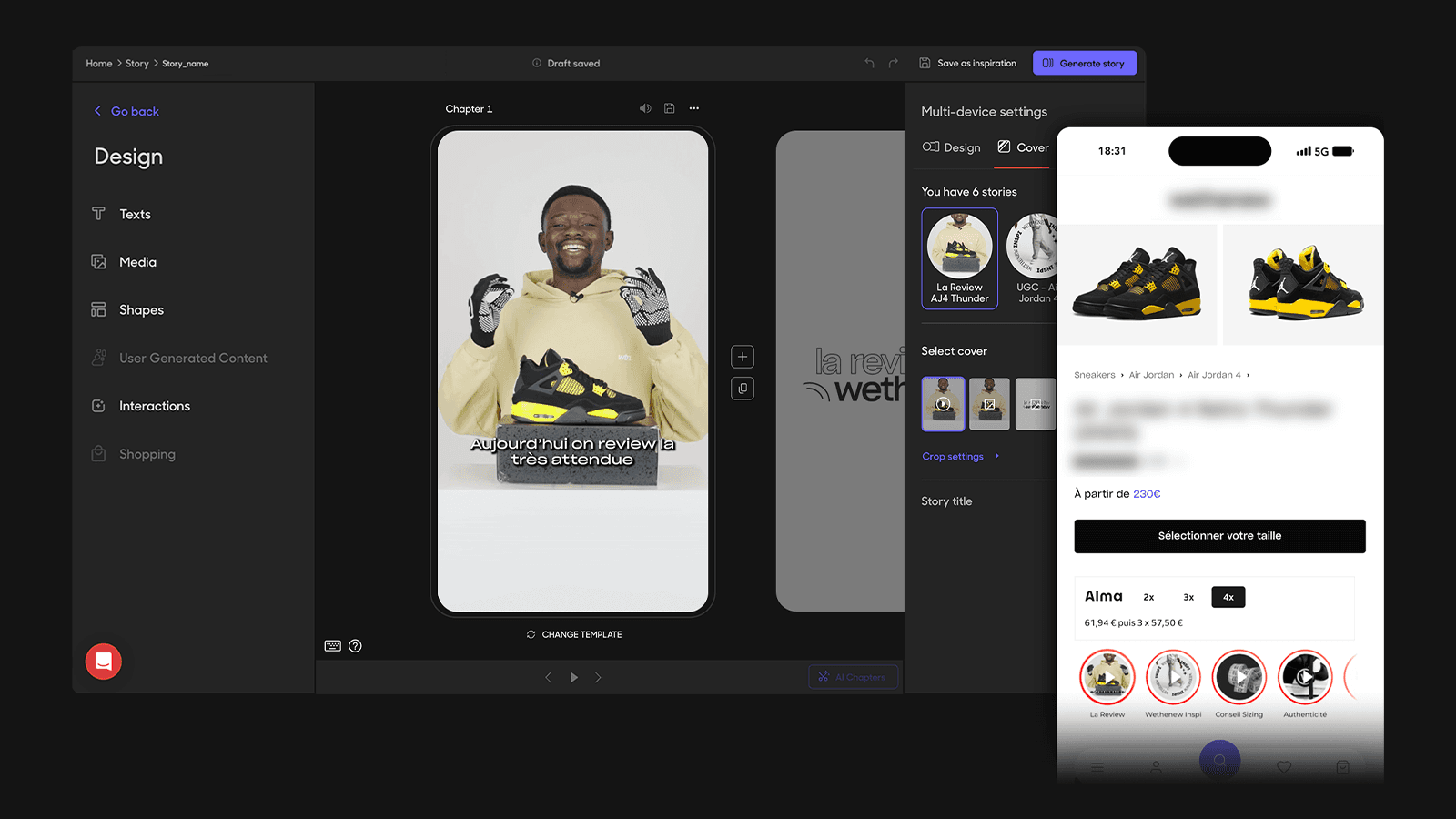 JOIN Stories Shopping Tool