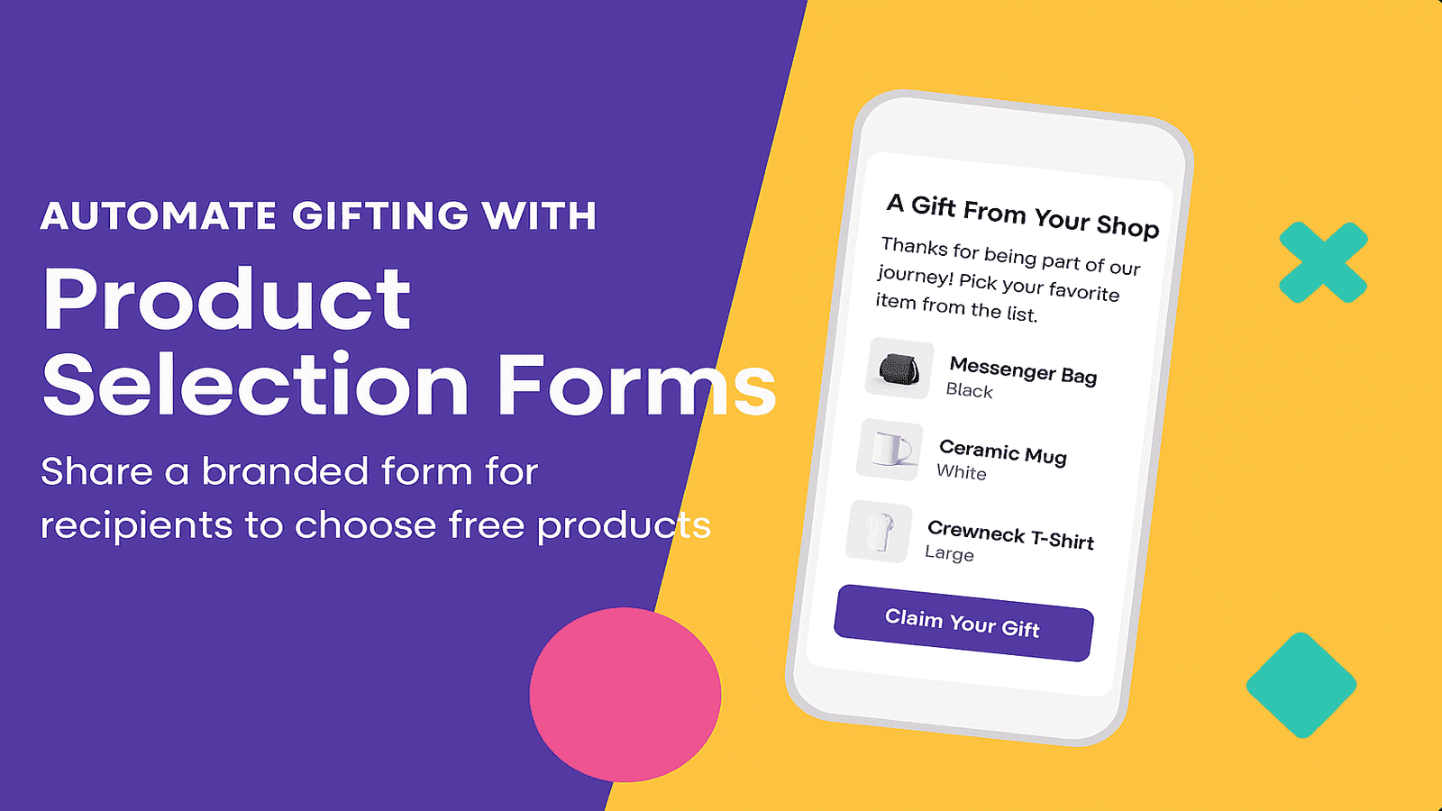 automate gifting with product selection forms,influencer gifting