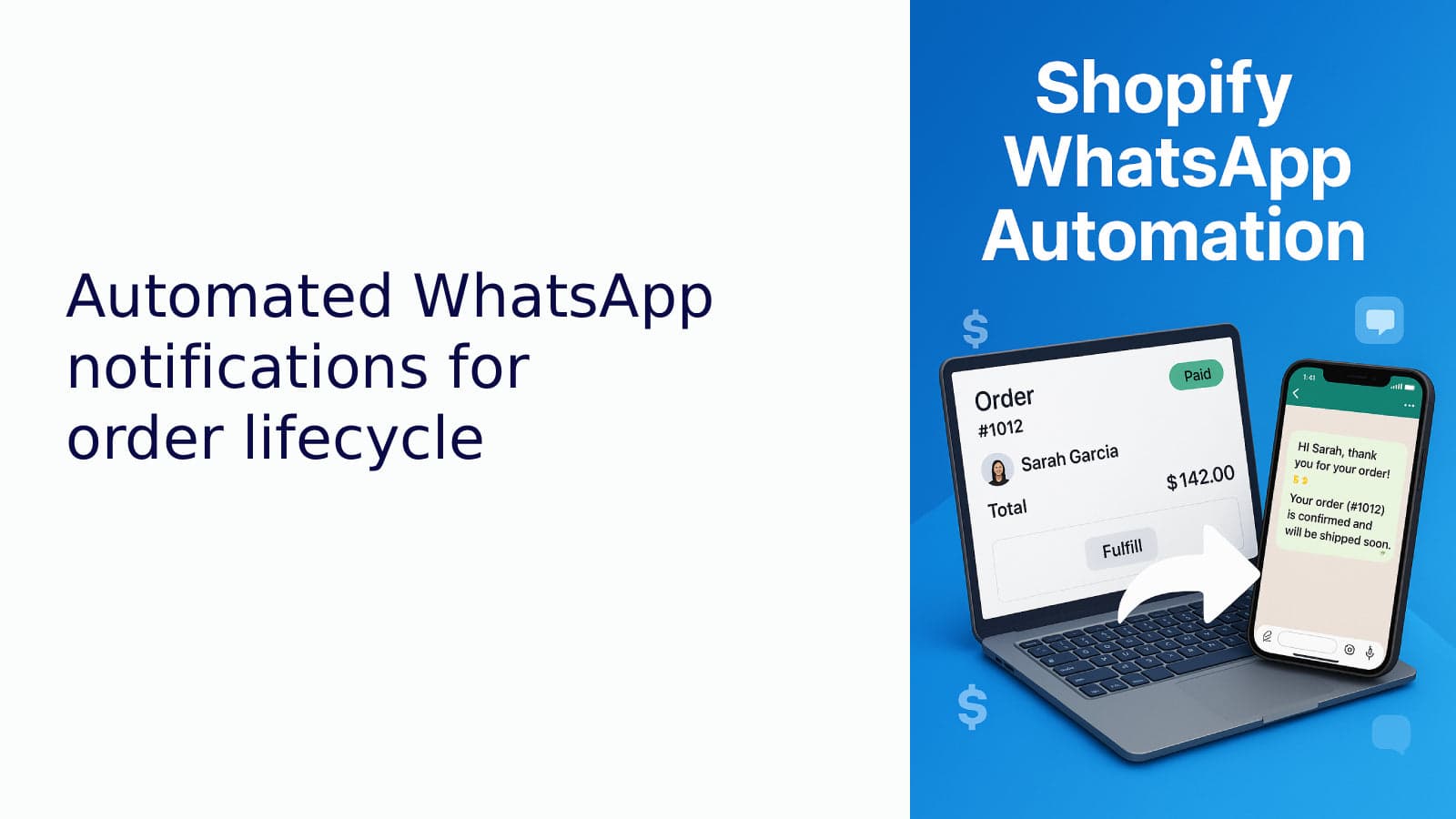 Automated WhatsApp notifications for order lifecycle