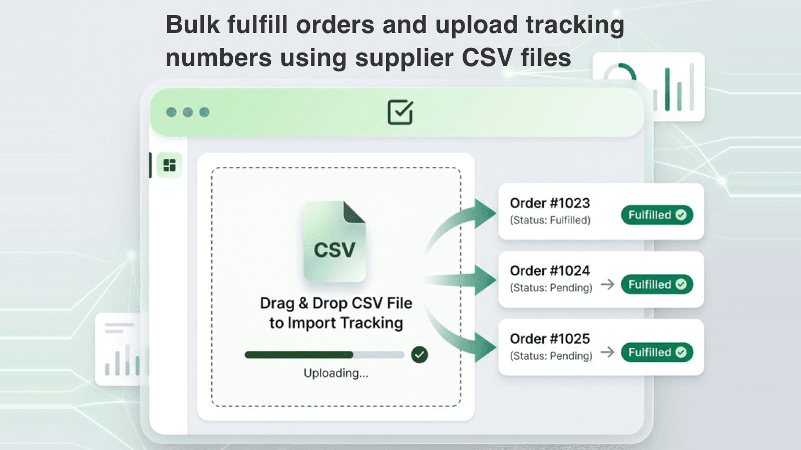 Bulk fulfill orders and upload tracking numbers