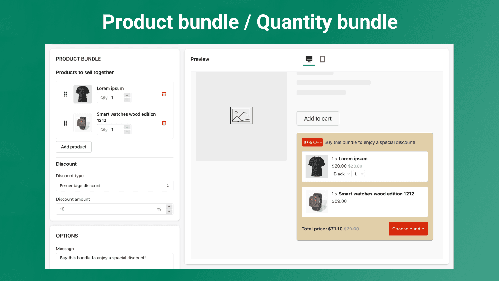 Product bundle / Quantity bundle