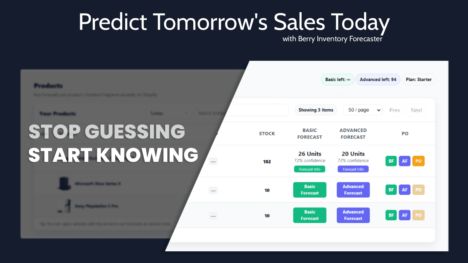AI-powered inventory forecasting for Shopify stores