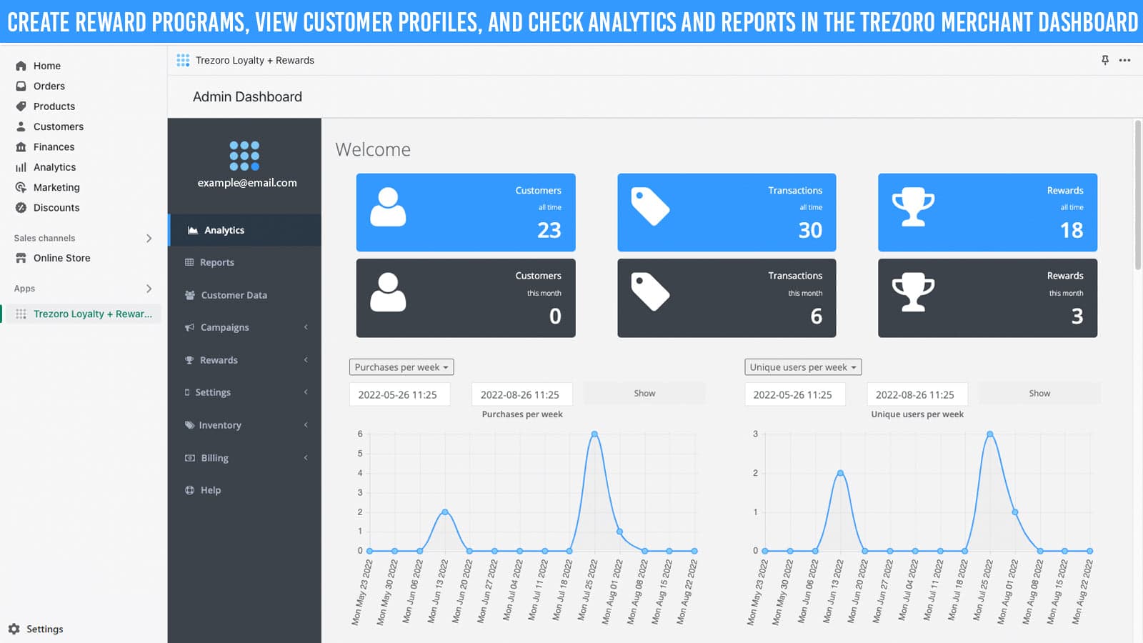 Trezoro-Shopify Dashboard