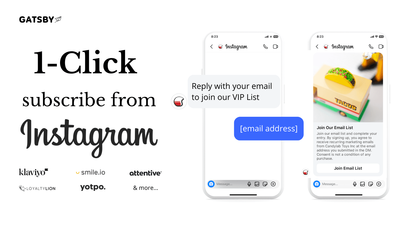 Gatsby 1 Click Subscribe to Klaviyo Email and SMS