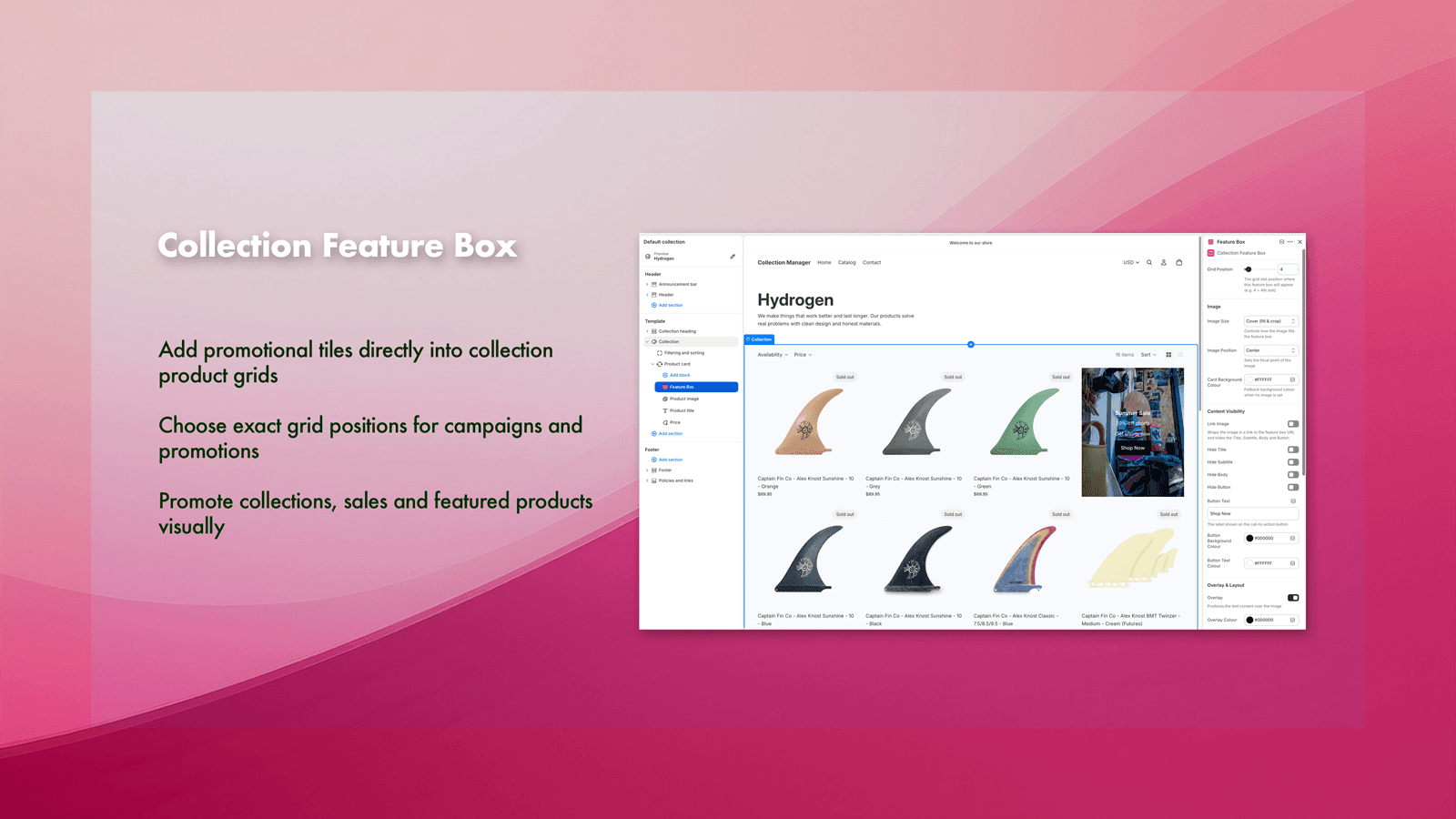 Add promotional tiles directly into collection product grids