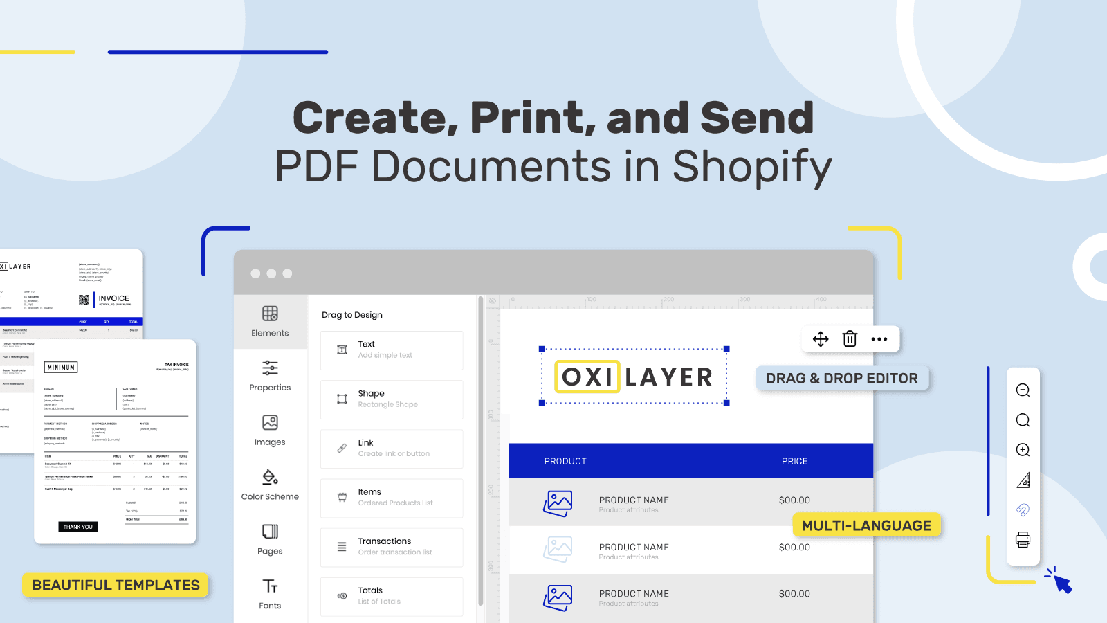 Oxilayer PDF Invoice Generator - Order Printer