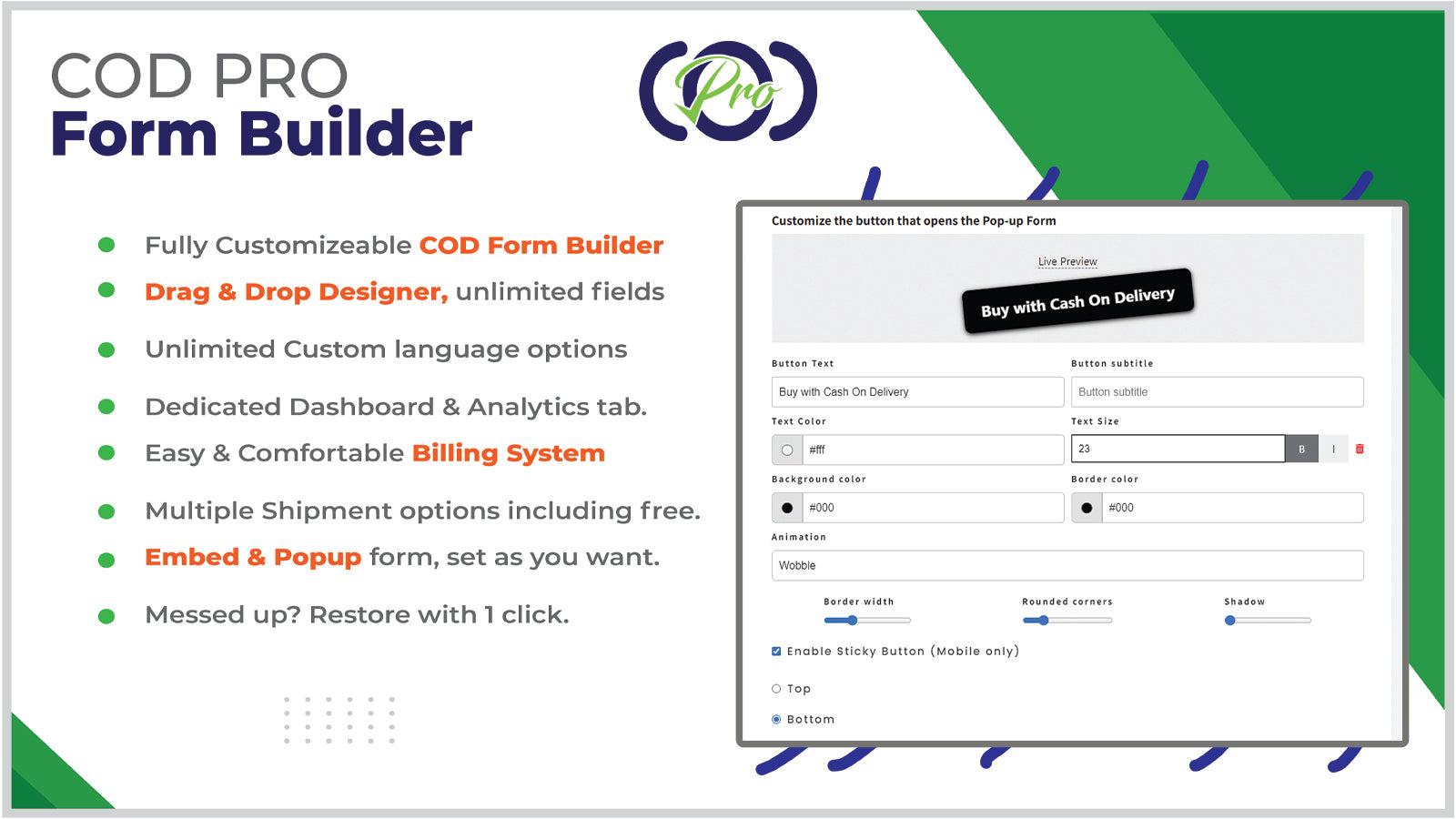 cod pro form builder