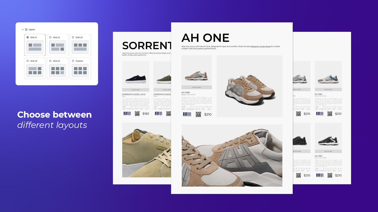 Choose between different templates