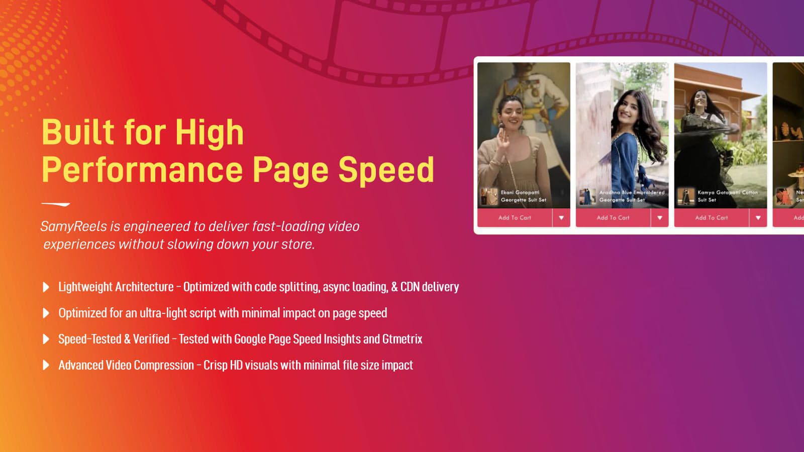 Reel carousel with clickable products