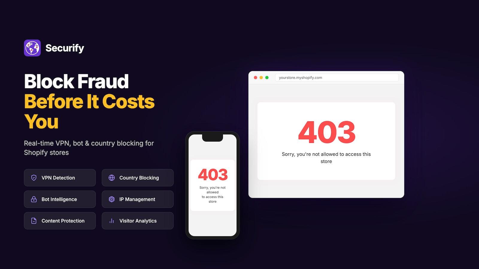 Securify - Country blocker, VPN and Bot protection
