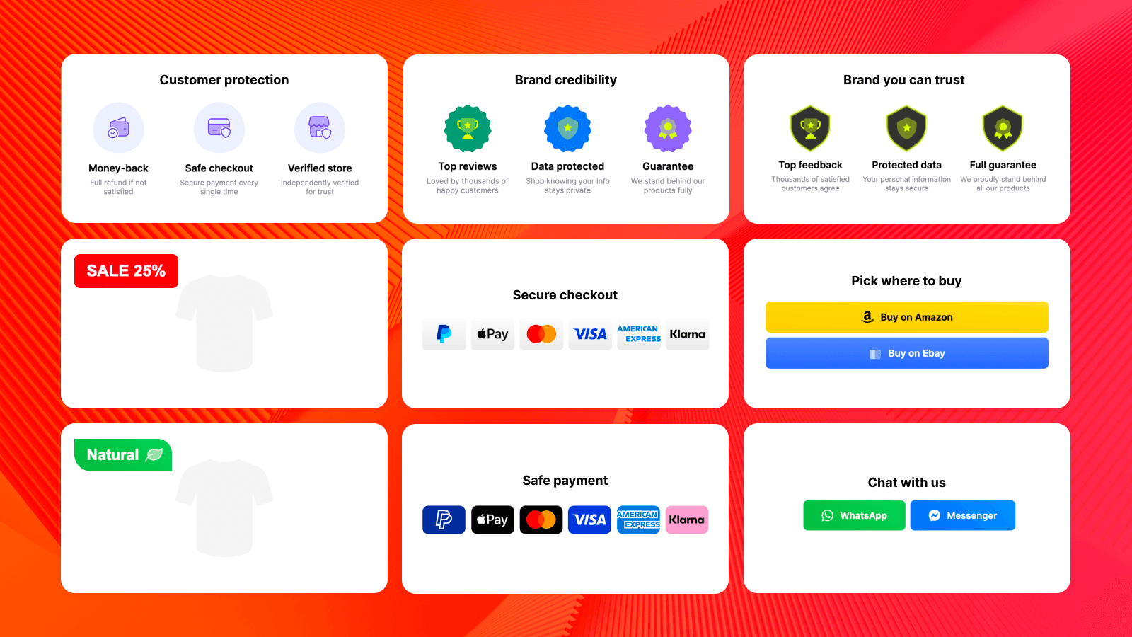 Increase conversions with trust badges and secure payment icons