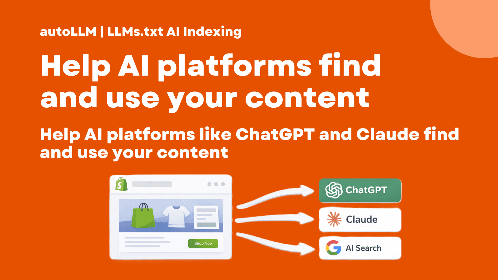 AI SEO LLMs.txt generator for Shopify stores & indexing