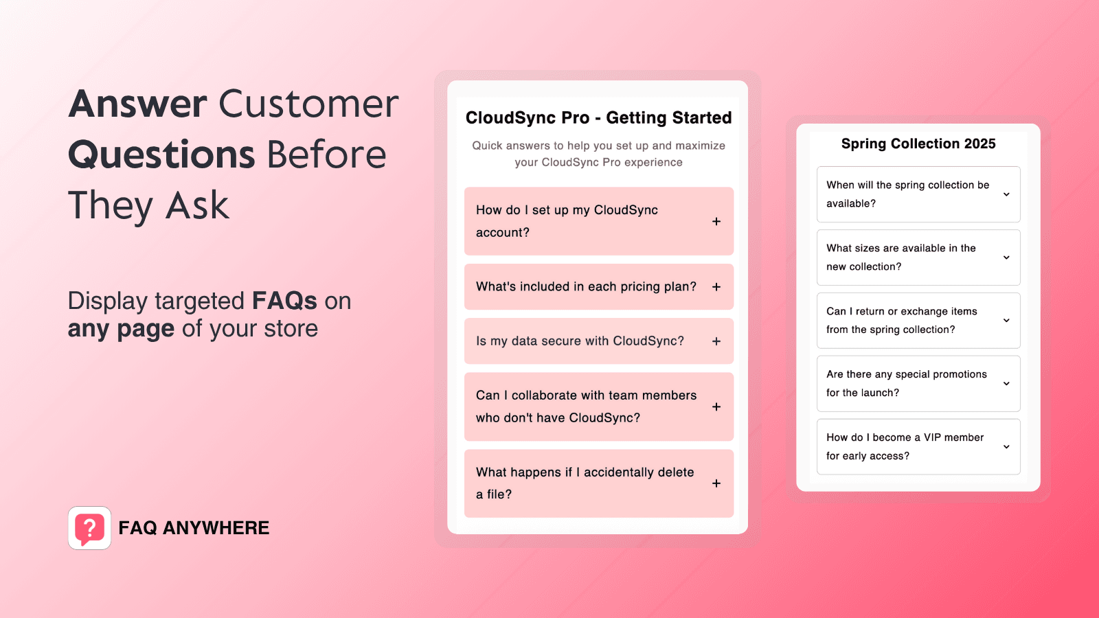 FAQ anywhere - answer any question