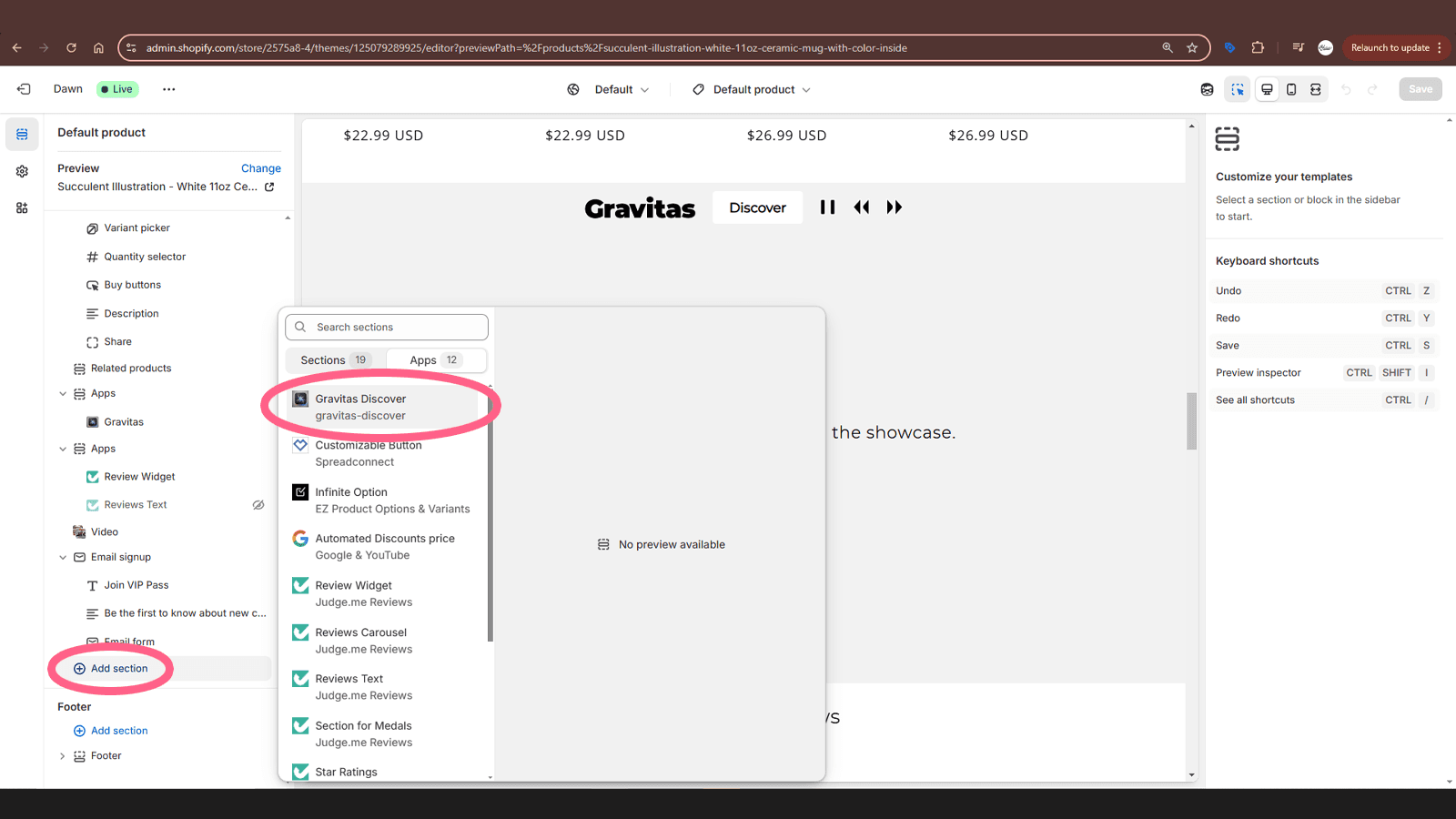 Add a Gravitas Discover Section