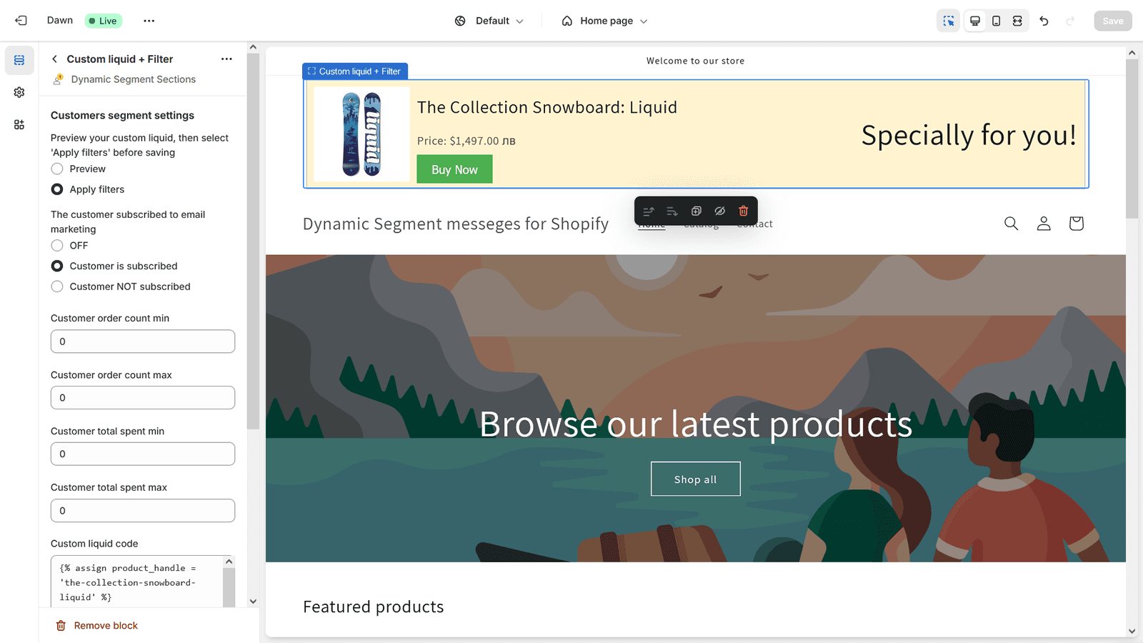 Loyalty Boost rewards - custom liquid