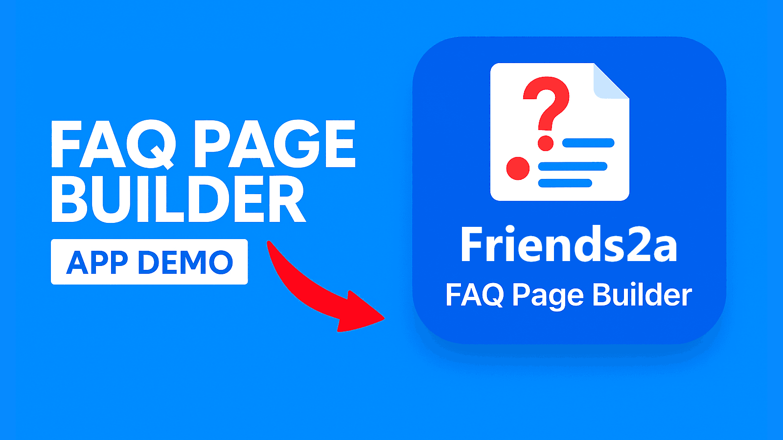 Friends2a Technology FAQ Page Builder app logo and branding