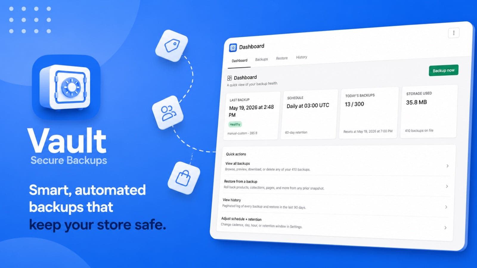 Vault Secure Backups - Smart, Automated backups