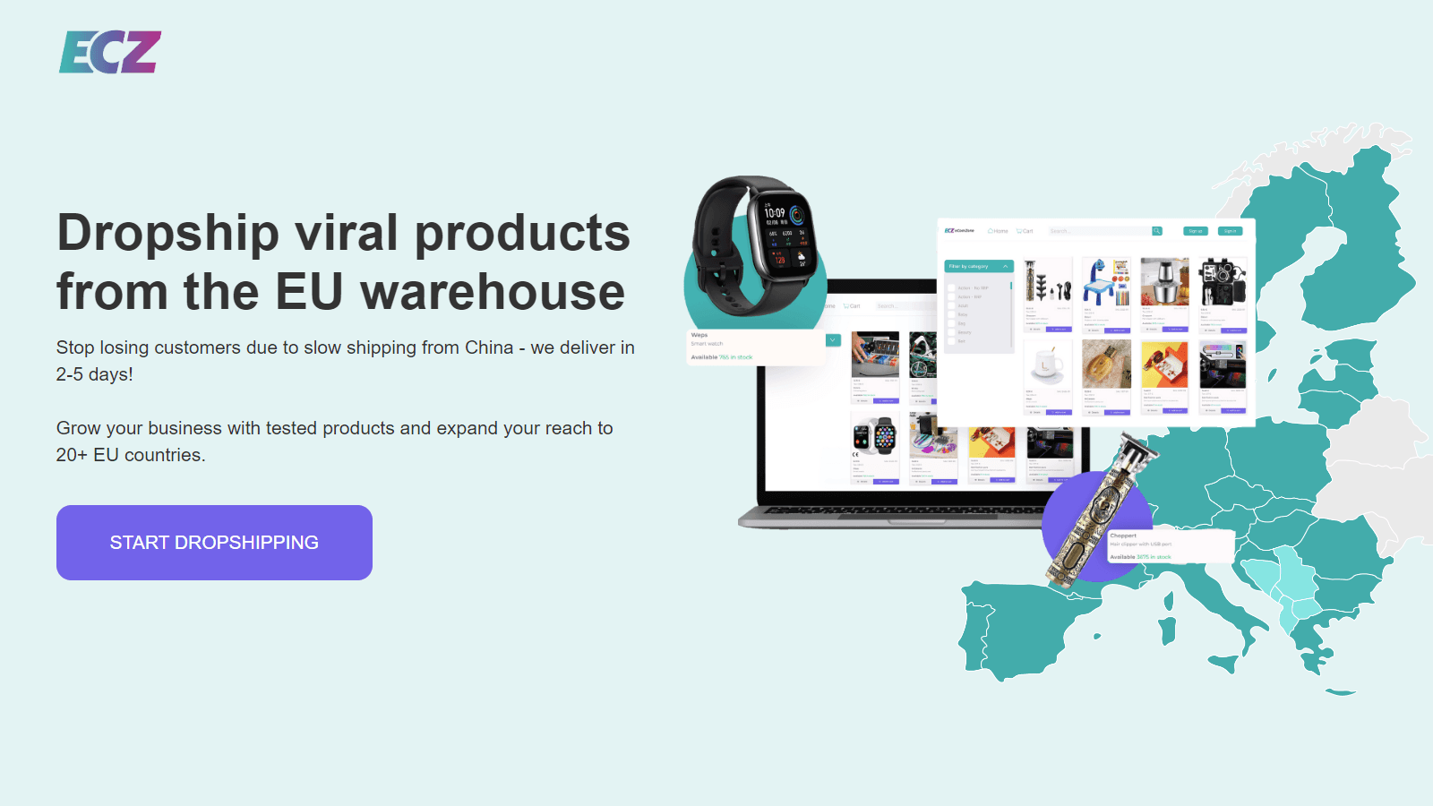 dropship viral products from the EU warehouse with eComZone