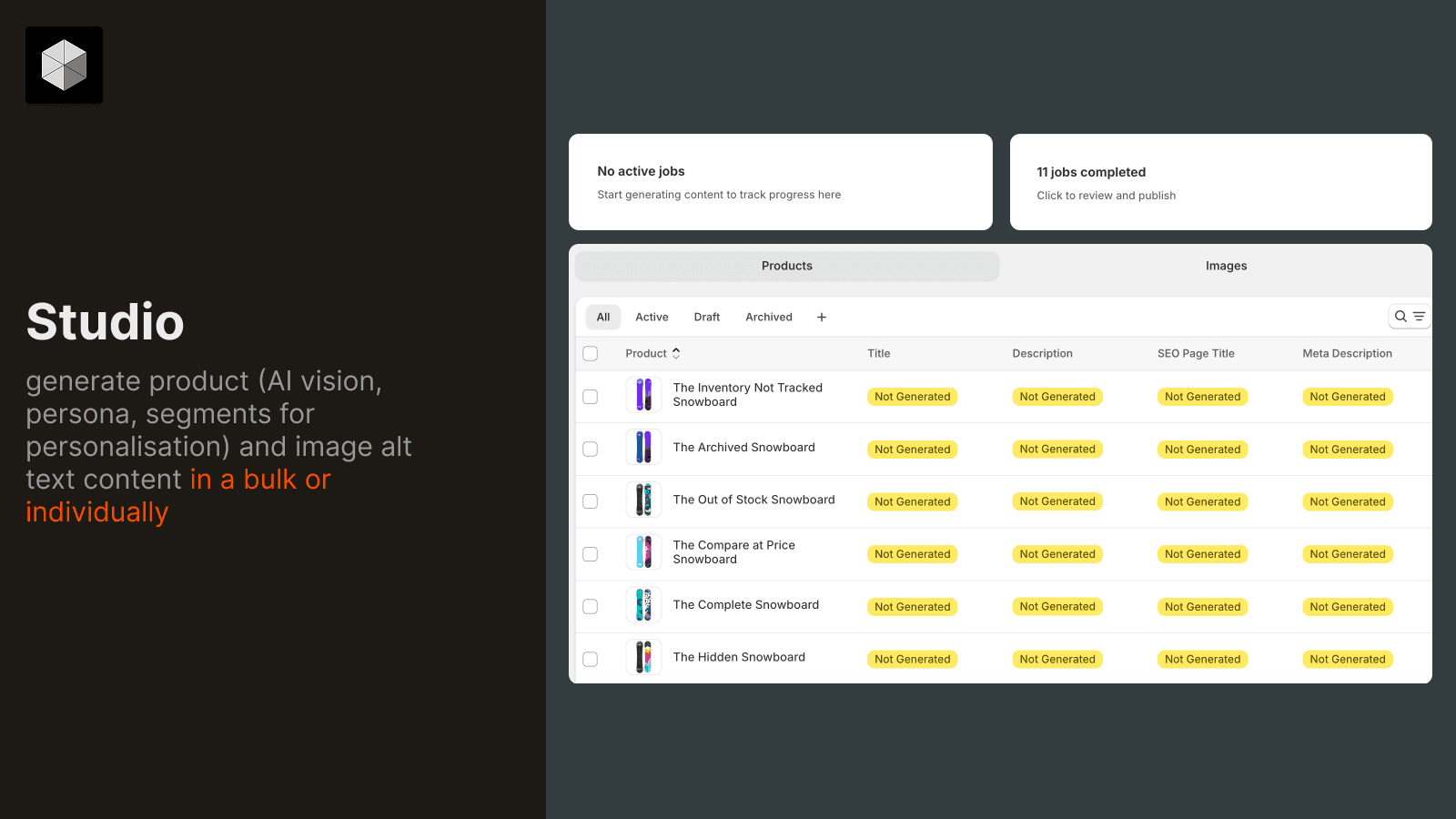studio to generate product content and image alt text