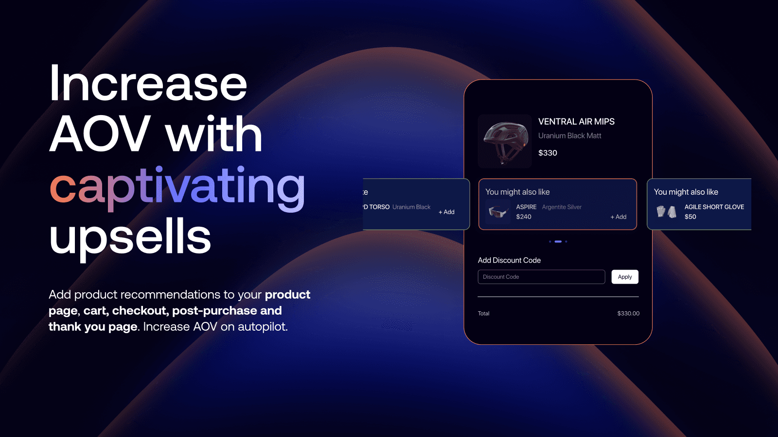 increase AOV with upsells and cross sells