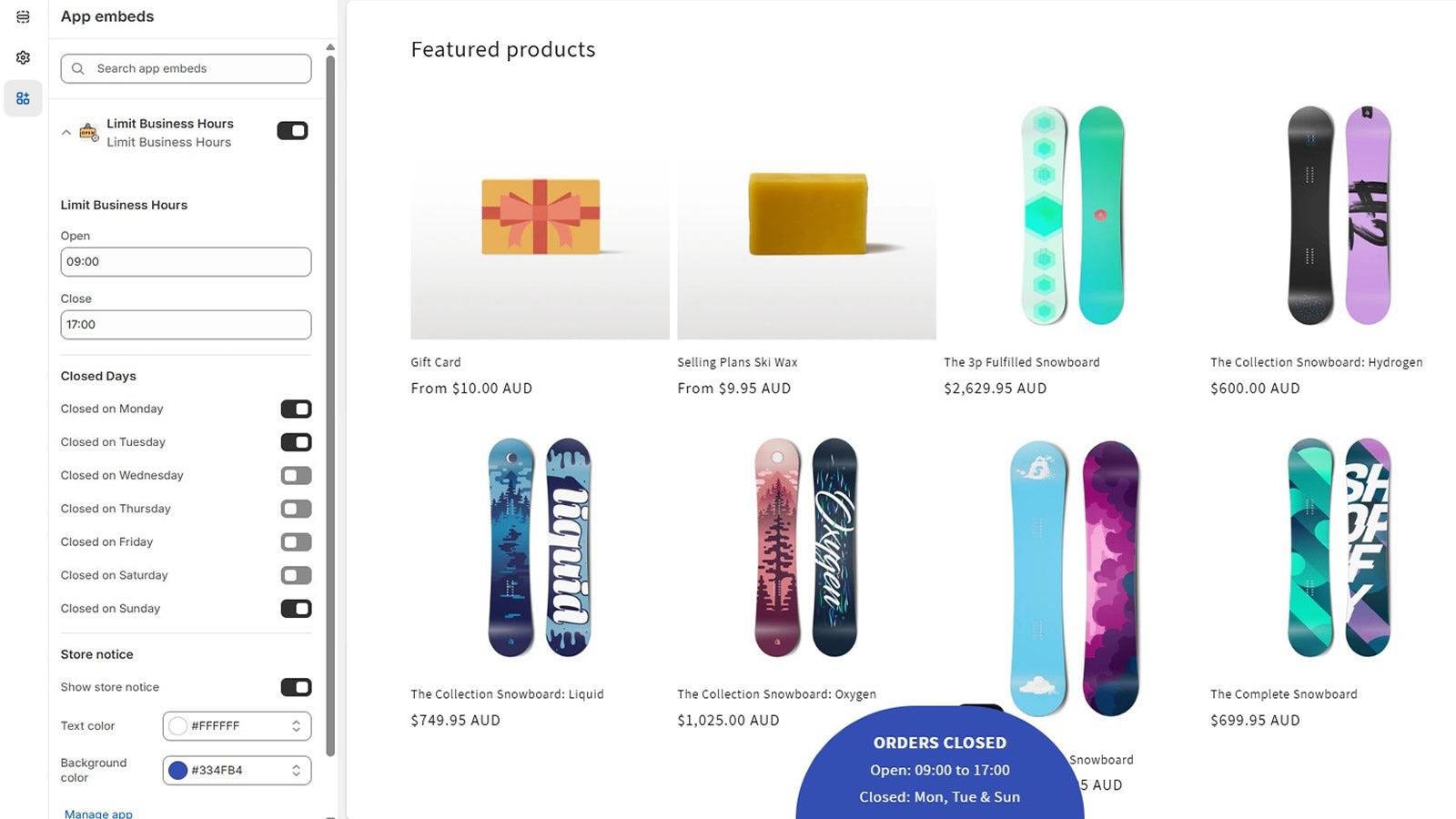 Settings of the Extension